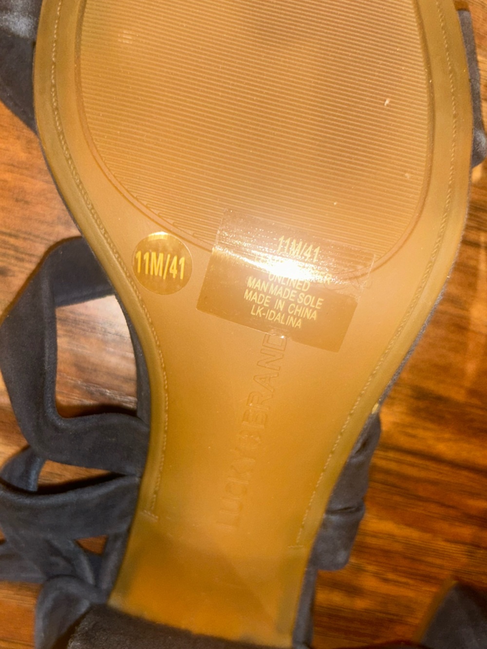 Lucky Brand Navy Suede Lace-Up Block Heel Sandals - Picture 3 of 6